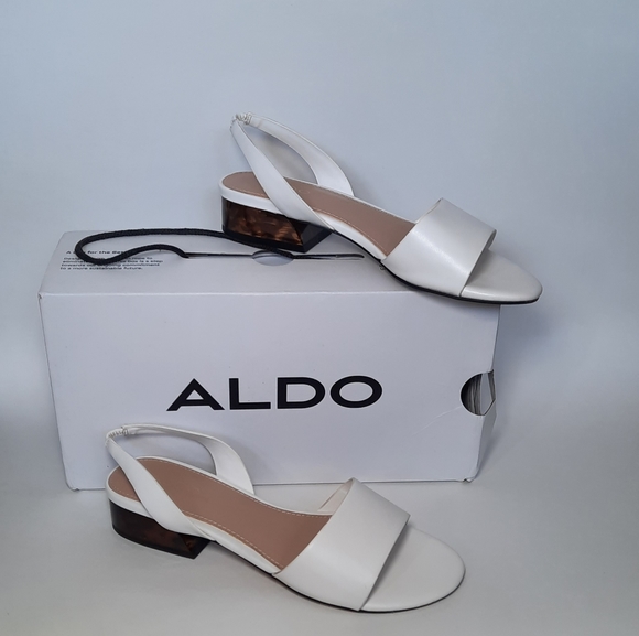 Aldo White Slingback Sandals - Picture 1 of 4